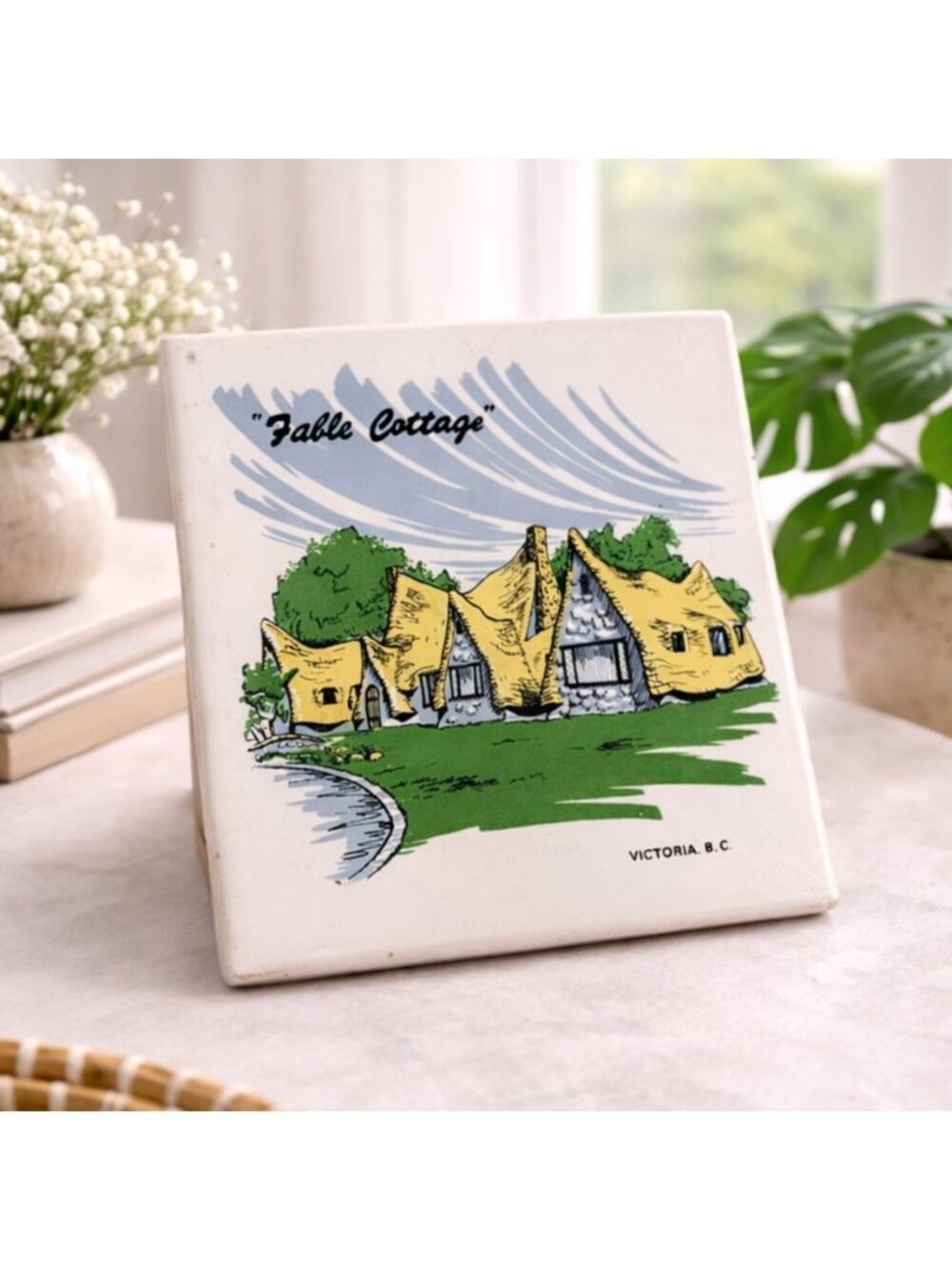 Fable Cottage Ceramic Trivet By Headford Ceramics Toronto Victoria BC Design 6"x